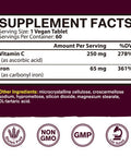 Vitacook Iron Supplement For Women And Men, High Potency Iron With Vitamin C, Blood, Energy, Muscle & Immune System Support, Vegan, 60 Count