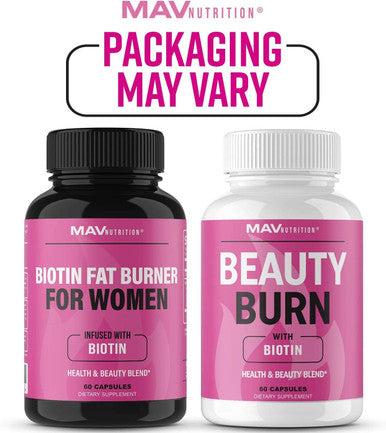 Biotin Fat Burners for Women Supports Weight Loss Appetite Suppressant Diet Pills with Apple Cider Vinegar Green Tea Extract Gluten Free NonGMO Vegetarian Friendly 60 Count