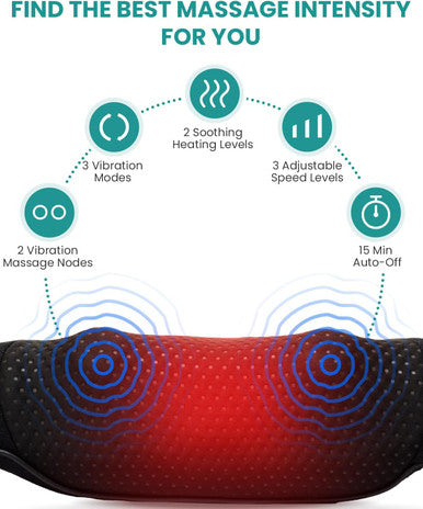 Nekteck Vibrating Neck And Back Massager With Soothing Heat, Electric Deep Tissue Massage Pillow For Shoulder, Leg, Body Muscle Pain Relief, Home, Office, And Car Use, Gifts For Men Women Mom And Dad