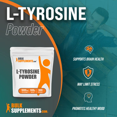 BulkSupplements L-Tyrosine Powder - Amino s Supplement for Energy & Focus - Unflavored, - 1000mg , 500 Servings (500 Grams - 1.1 lbs)