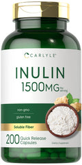 Carlyle Inulin Powder Capsules | 1500Mg | 200 Count | Non-Gmo And Gluten Free Supplement