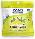 ZAND IMMUNITY Lemon Zinc Throat Lozenges GoodforYou Dry Mouth Lozenges Immune Support Supplement with Chelated Zinc 5mg Blend of 9 Herbs Soothe a Dry Throat Natural Flavor Gluten 50ct