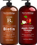 New York Biology Biotin Shampoo for Hair Growth and Thinning Hair with Apple Cider Vinegar Shampoo Thickening Formula for Hair Loss Treatment Helps Restore Shine Hair Gloss 16.9 fl. Oz
