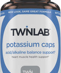 Twinlab Potassium Caps - Electrolyte Supplement For Muscle Heart & Tissue Health - 180 Capsules 99 Mg
