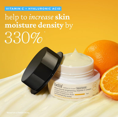 Belif Aqua Bomb Vitamin C Face Cream Moisturizer Infused With Hyaluronic Acid Vitamin C & Vitamin E Intense Hydration For All Skin Types Korean Skin Care