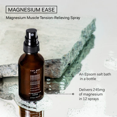 The Nue Co. Magnesium Ease Skin Spray for Muscle Pain Tension Relief with Lavender Arnica Oil High Absorption Sports Recovery Relax Vegan ParabenFree NonToxic 60ml