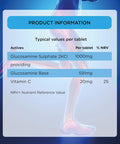 Healthspan Glucosamine Sulphate 2KCI 1,000mg (10 MonthsÃƒÂ¢Ã¢â€šÂ¬Ã¢â€žÂ¢ Supply) | Sustainably sourced Plant-Based glucosamine to Support Your Joints | 591mg Glucosamine Base with 20mg Vitamin C | Vegan