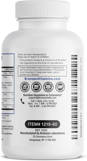 Bronson Men'S Probiotic 50 Billion Cfu Plus Prebiotic With Ashwagandha, Fenugreek & Zinc, Supports Healthy Digestion & Immune Function Non-Gmo, 60 Vegetarian Capsules