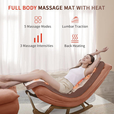 Full Body Massage Mat With Heat, Back Massager For Pain Relief Deep Tissue, Back Massage Pad With Lumbar Support Traction Device, 10 Vibration Motors & 5 Massage Modes, 2 Heating Pads For Back