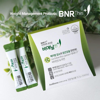 Acebiome BNRThin Plus Weight Management Probiotic Powder 10 Billion CFU d Lactobacillus Gasseri BNR17 Prebiotic and Probiotic for Digestive Health 30Packets x 3packs