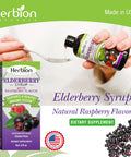 Herbion Naturals Elderberry Syrup Healthy Immune System for Adults Children 1 Year Honey sweetened with Natural Raspberry Flavor No Artificial Ingredients Made in USA 4 FL Oz