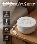 Hazen White Noise Sound Machine For Sleep Portable White Noise Sound Machine With 30 Soothing Sounds 3 Timers Night Light Memory Function For Baby Registry Adults Kids Travel Home Office