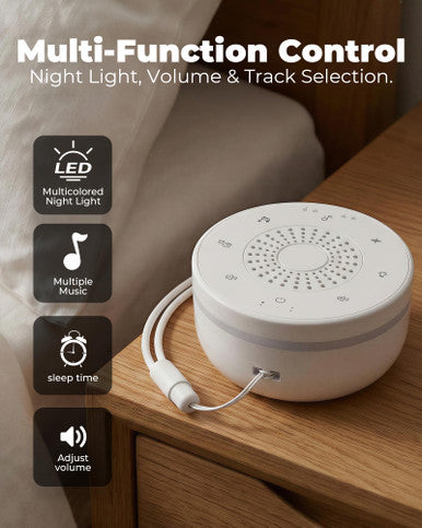 Hazen White Noise Sound Machine For Sleep Portable White Noise Sound Machine With 30 Soothing Sounds 3 Timers Night Light Memory Function For Baby Registry Adults Kids Travel Home Office