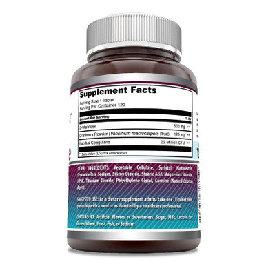 Amazing Formulas D-Mannose 500Mg Tablets Supplement | Non-Gmo | Gluten Free | Made In Usa (120 Count)