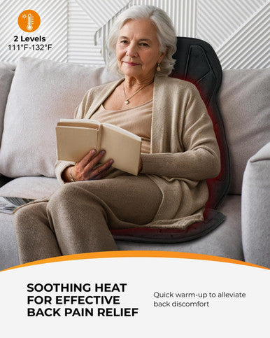 Coococo Massage Seat Cushion With Heat, Vibration Back Massager With 8 Vibrating Motors & 2 Levels Heat, Valentines Day Gifts For Her Him, Massage Chair Pad For Pain Relief