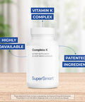 Supersmart Complete K 3 Bioavailable Forms of Vitamin K K1 K2 MK4 K2 MK7 Support Bones Teeth Health NonGMO Gluten Free 60 Vegetarian Capsules