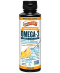 Barlean's Mango Peach Omega 3 Fish Oil Liquid Supplement with Vitamin D 1080mg EPA and DHA Fatty Acid Smoothie Flavored and Burpless for Brain Joint and Heart Health 8 oz