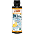 Barlean's Mango Peach Omega 3 Fish Oil Liquid Supplement with Vitamin D 1080mg EPA and DHA Fatty Acid Smoothie Flavored and Burpless for Brain Joint and Heart Health 8 oz