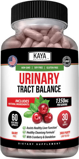 Kaya Naturals D-Mannose Capsules Urinary Tract Cleanse | Urinary Tract UT Cleanse & Bladder Health Made with Cranberry Hibiscus & Dandelion Root Cranberry Supplement