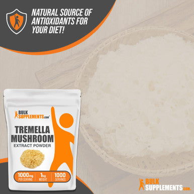 Bulksupplements.Com Tremella Mushroom Extract - Mushroom Supplements, Tremella Mushroom Powder - From Tremella Fuciformis, Gluten Free, 1000Mg Per Serving, 1Kg (2.2 Lbs) (Pack Of 1)