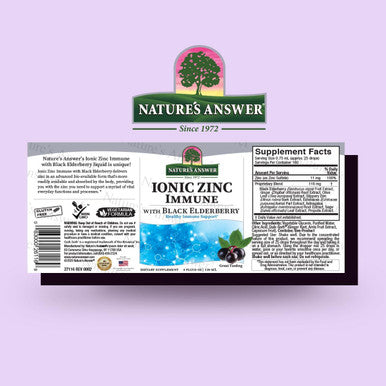 Nature'S Answer Ionic Zinc Immune with Black Elderberry 4 oz Extract with Slippery Elm Echinacea Astragalus Sage 160 Servings per Bottle