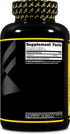 Primaforce L-Arginine (300 Capsules 150 Servings / 1000 mg L-Arginine Per Serving) | Extra Strength Amino Acid Supplement for Men and Women - Gluten Non-GMO