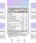 Hello Lovely Hair Vitamins Gummy With Biotin 5000 Mcg Vitamin E & C Support Hair Growth, Premium Vegetarian Non-Gmo, For Stronger Beautiful Hair, Skin & Nails Supplement - 60 Bear Gummies