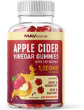 Organic Apple Cider Vinegar Gummies 60 Ct. Weight Digestion Detox Immunity Diet Support with ACV With The Mother Vitamin B6 B12 Folate Belly Fat Burner for Women Men Vegan 500MG