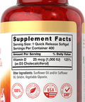 Carlyle Vitamin D3 1000 Iu | 400 Softgels | Non-Gmo And Gluten Free Formula | 25 Mcg