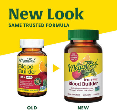 Megafood Blood Builder Minis - Iron Supplement Clinically Shown To Increase Iron Levels Without - Iron With Vitamin C, Vitamin B12 & Folic Acid - Vegan - 72 Tablets (36 Servings)