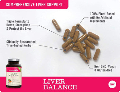 NatureWise Liver Detox Cleanse Supplement 30 Servings Triple Repair Formula with Milk Thistle Turmeric Reishi Kudzu to Encourage Toxin Removal Support Normal Function 60 Vegetarian Capsules