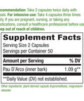 Nature's Way Premium Herbal Pau dArco Inner Bark, 1,090 mg per serving, 100 Capsules