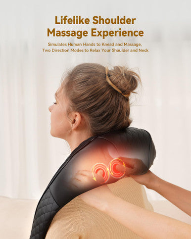 Knqze Neck Massager With Heat Neck Massager For Pain Relief Deep Tissue 4D Deep Tissue Kneading Massage For Back Leg Full Body Muscle Pain Relief Ergonomic Design Ideal For Women Men Not Cordless