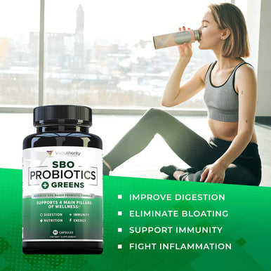 SBO Probiotic Organic Greens Superfood Blend Vegan Probiotics 50 Billion CFUs Per Serving Organic Spirulina Kale Broccoli Spinach for Improved Digestion and Immunity ShelfStable Supplement