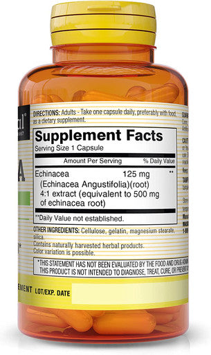 Mason Natural Echinacea - Immune System Booster, Supports Overall Health, Herbal Supplement, 60 Capsules (Pack of 3)