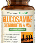 Glucosamine Chondroitin Msm Joint Support Supplement With Glucosamine Sulfate 1000 Mg Plus 15 Nourishing Joint Vitamins - Joint Health Chondroitin Sulfate Msm Supplement For Women And Men - 60 Tablets