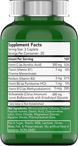 tnvitamins Tinnicare: A Comprehensive Ear-Ringing Relief Formula with Lemon Bioflavonoids, Vitamin C, & Vitamins B1, B2, B6, & B12 | 90 Caplets