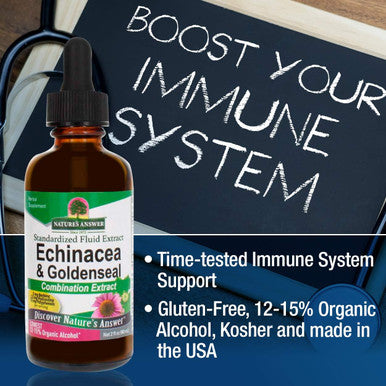 Nature'S Answer Echinacea & Goldenseal with Organic Alcohol 2-Fluid Ounces | Promotes Overall Wellness | Natural Immune Booster | Inflammatory Reducer