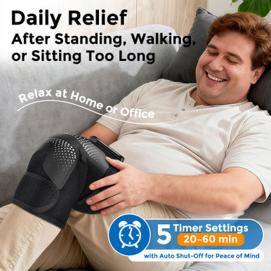 Democe Cordless Red Light Therapy For Knee Knee Massager With Heat Heated Knee Brace Knee Massger For Pain Relief Upgrade 4 Massage Area Knee Brace 660Nm & 850Nm Red Light For Knee Elbow Shoulder