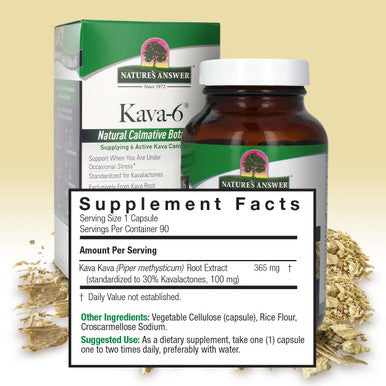 Nature'S Answer Kava Root Powder 90 Capsules - Kava Powder for Mood & Stress Relief Calming Support - Kava Tea - Gluten Vegan Made in USA for Everyone