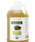 velona USDA Certified Organic Olive Oil - 64 Fl Oz | 100% Pure and Natural Carrier Oil | Extra Virgin, Unrefined, Cold Pressed | Cooking, Dressing, Face, Hair, Body & Skin Care | Use Today - Enjoy Results