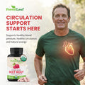 Forestleaf Usda Organic Beet Root Capsules - Beetroot Supplement 1000Mg 20 1 Extract W/Ginger Grape Seed - Support Blood Pressure Nitric Oxide Flow Circulation - Made In Usa 120 Caps