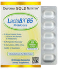 Lactobif Probiotics, 65 Bllion Cfu, 20 Active & Clinically Researched Probiotic Strains, Soy-Free, Sugar-Free, Vegetarian, Individually Double-Foil Blister Sealed, 30 Veggie Capsules