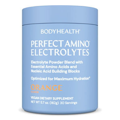 BodyHealth PerfectAmino Electrolytes Powder No Sugar Keto Sugar Free Fasting Electrolytes Drink Mix Hydration Powder with Trace Minerals Orange 30 Servings