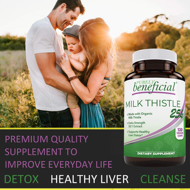 Milk Thistle Capsules- 25,000 MG Strength- 50X Concentrated Seed Extract & 80% Silymarin Standardized- 120 Vegan Pills- Supports Healthy Liver Cleanse & Detoxification, Non-GMO- 4 Month Supply