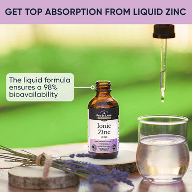 Per Se Labs Ionic Zinc Liquid - 10 Mg High Absorption 240 Servings Liquid Zinc Drops For Adults - Immune Support Skin Care Zinc Supplements - Vegan Zinc Sulfate Antioxidant Dietary Supplement - 2 Oz
