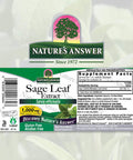 Nature'S Answer Alcohol Sage Leaf Supplement 1 Fluid Ounce Gluten | Digestive Support | Promotes Mental Function | Benefits Gut Health
