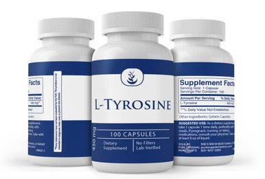 PURE ORIGINAL INGREDIENTS L-Tyrosine (100 Capsules) Always Pure, No Additives Or Fillers, Lab Verified