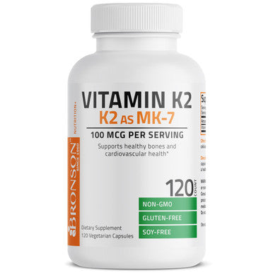 Bronson Vitamin K2 As Mk 7 Menaquinone 100 Mcg Non Gmo 120 Capsules