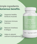 Hey Nutrition Vitamin D3 & K2 MK-7-100ug Each with MCT Oil - Suitable for Vegetarians - Support Healthy Bones Teeth Muscles Immune Function and Fatigue - Non-GMO 60 Vegetarian Capsules